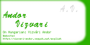 andor vizvari business card